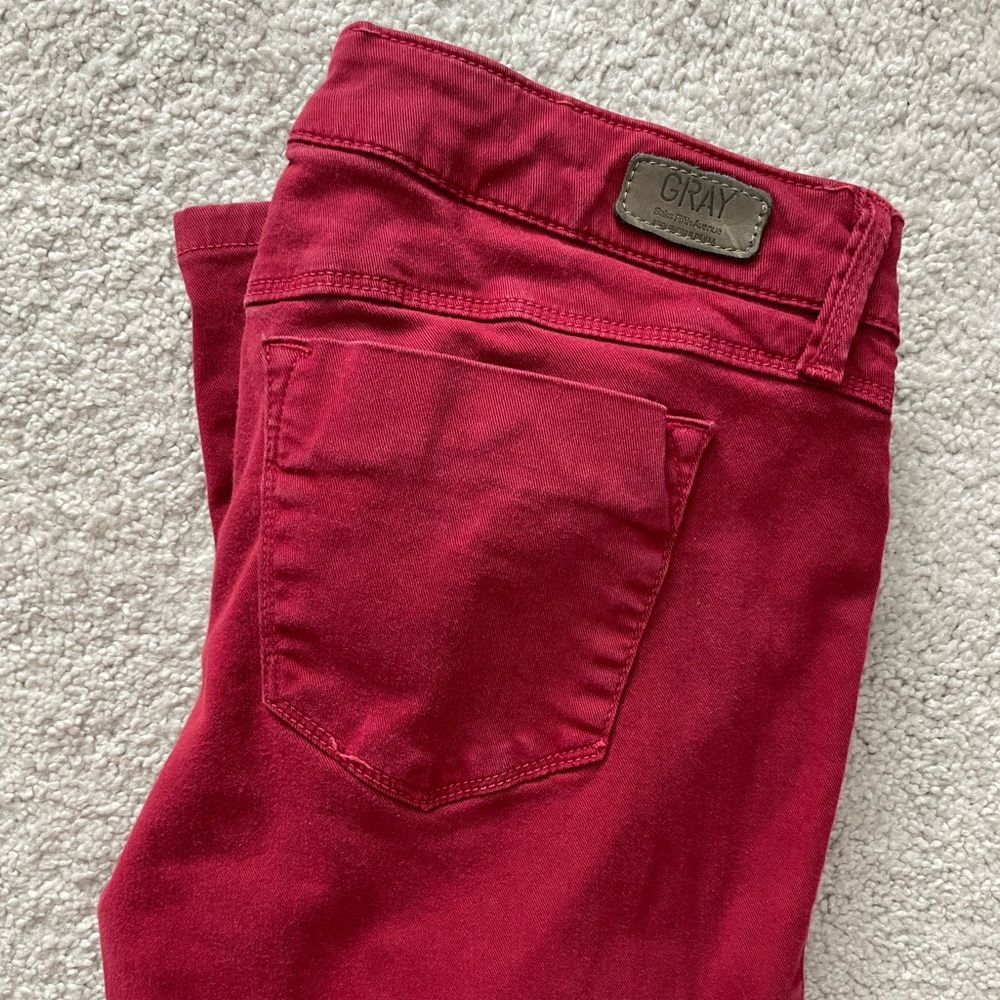 Saks skinny jeans red